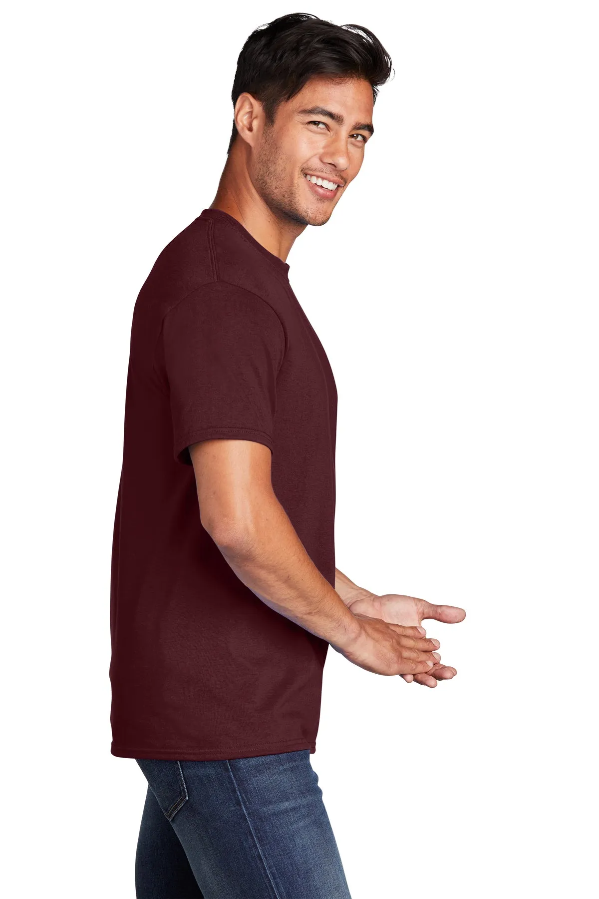 Port & Company Core Cotton Branded Tee's, Athletic Maroon