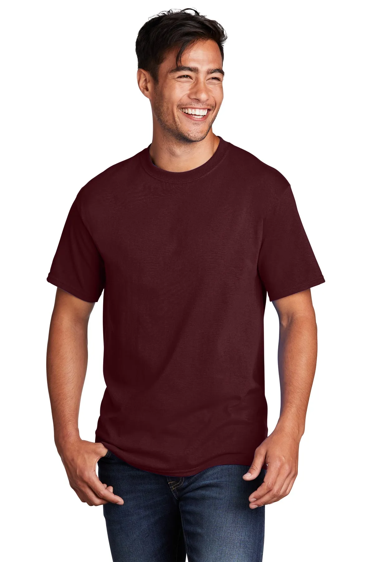 Port & Company Core Cotton Branded Tee's, Athletic Maroon