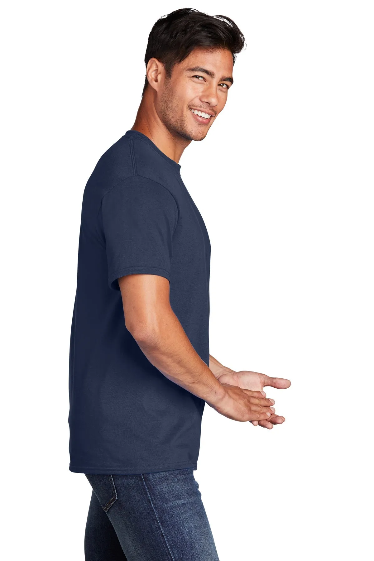Port & Company Core Cotton Branded Tee's, Navy