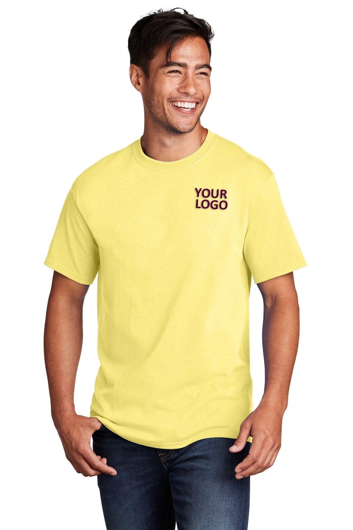 Port & Company Core Cotton Custom Tee's, Yellow
