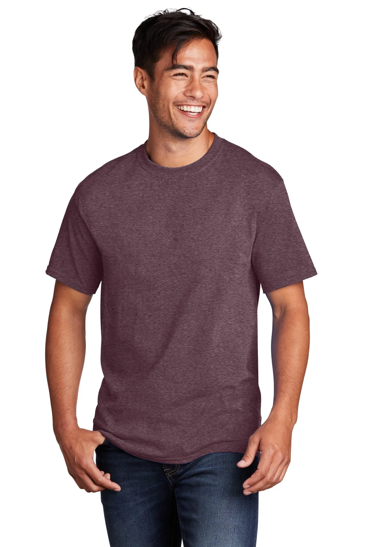 Port & Company Core Cotton Customized Tee's, Heather Athletic Maroon*