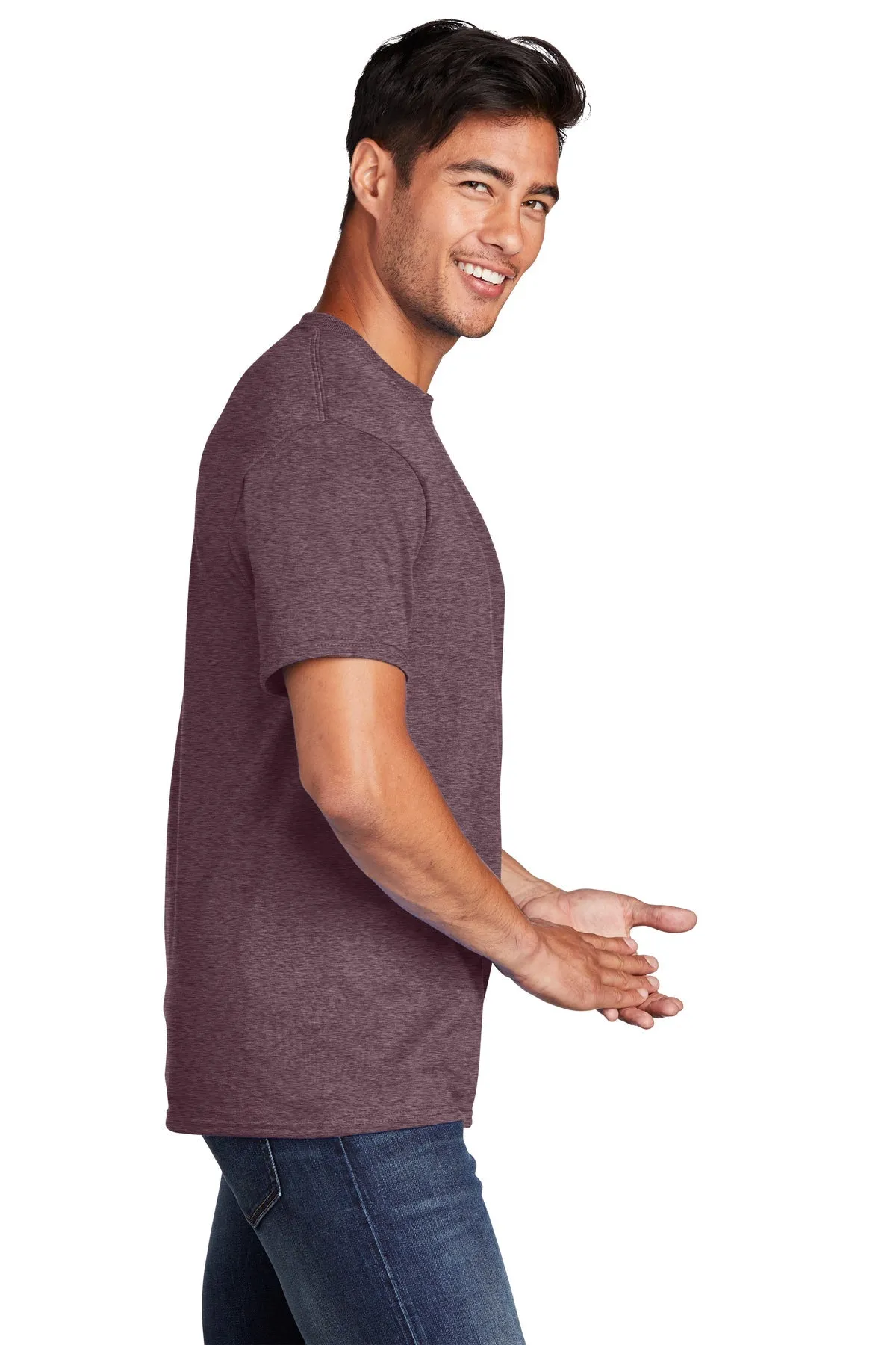 Port & Company Core Cotton Customized Tee's, Heather Athletic Maroon*