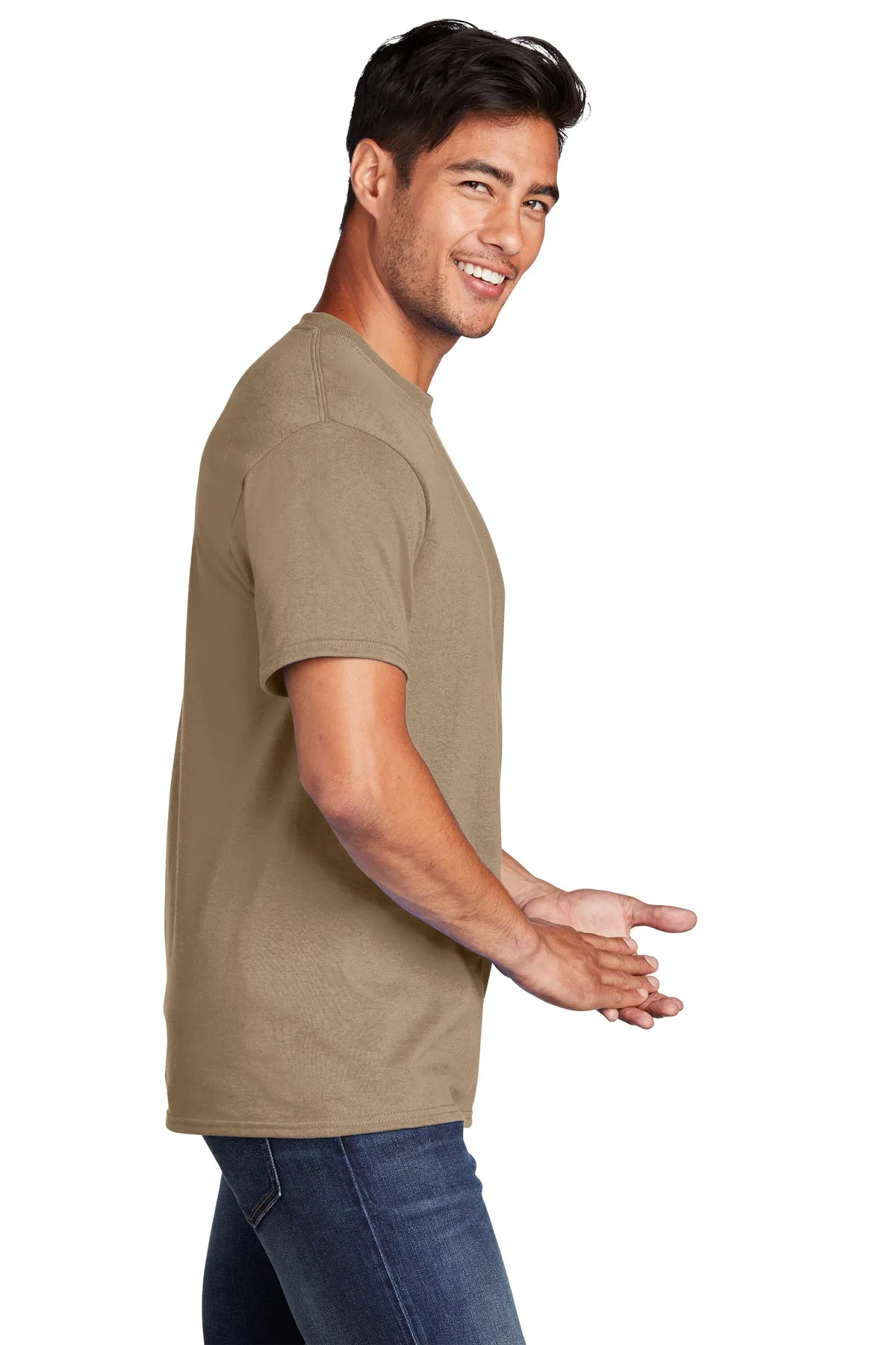 Port & Company Core Cotton Customized Tee's, Sand