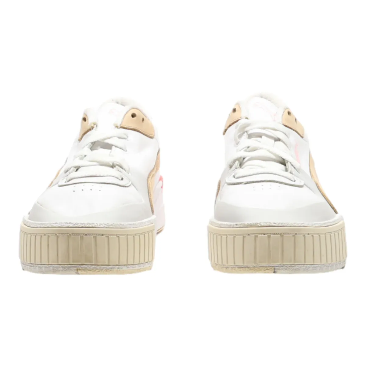 PUMA Cali 2021 Platform Trainers White Leather Womens UK 5.5