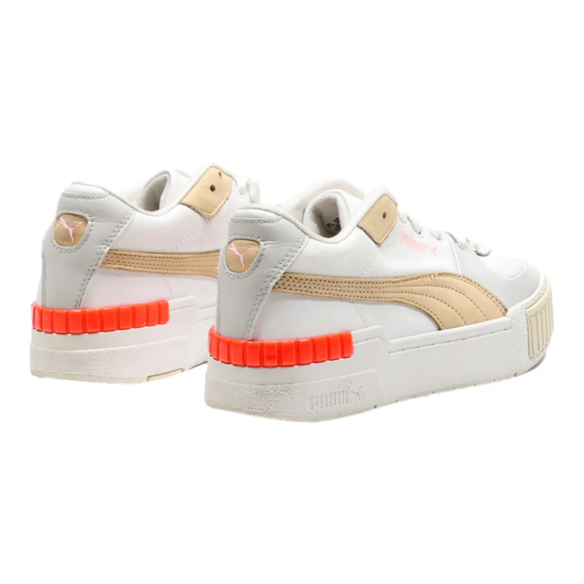 PUMA Cali 2021 Platform Trainers White Leather Womens UK 5.5