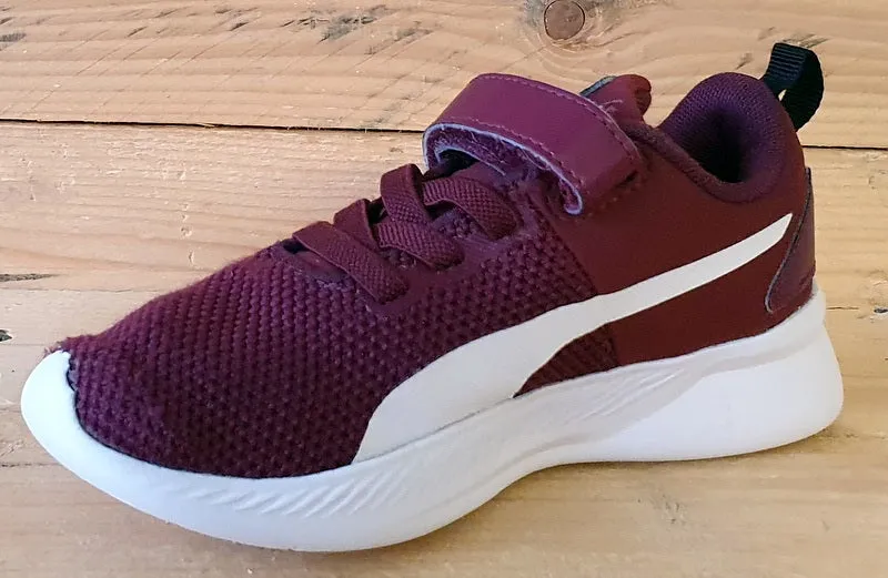 Puma Flyer Runner Textile Kids Trainers UK12/US13C/EU31 192929-14 Burgundy/White