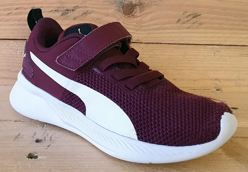 Puma Flyer Runner Textile Kids Trainers UK12/US13C/EU31 192929-14 Burgundy/White