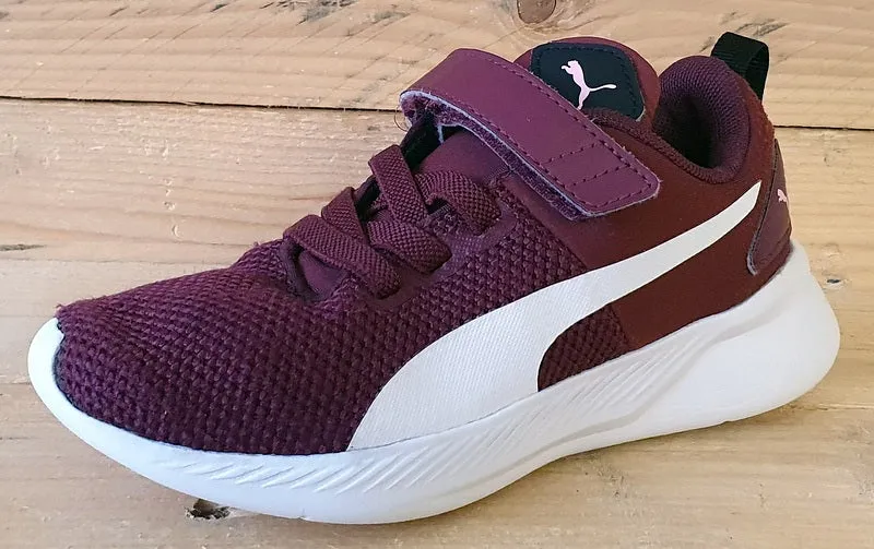 Puma Flyer Runner Textile Kids Trainers UK12/US13C/EU31 192929-14 Burgundy/White