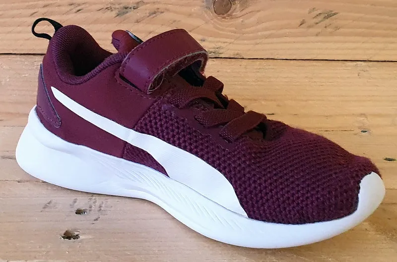 Puma Flyer Runner Textile Kids Trainers UK12/US13C/EU31 192929-14 Burgundy/White