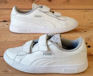 Puma Smash V2 Leather Low Kids Trainers UK13/US1C/EU32 365173 02 Triple White