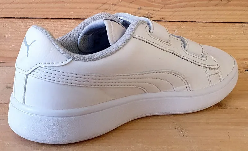 Puma Smash V2 Leather Low Kids Trainers UK13/US1C/EU32 365173 02 Triple White