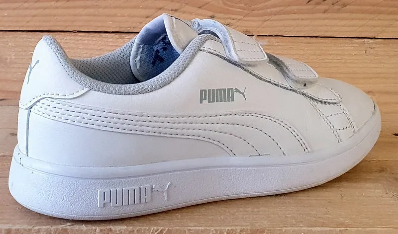 Puma Smash V2 Leather Low Kids Trainers UK13/US1C/EU32 365173 02 Triple White