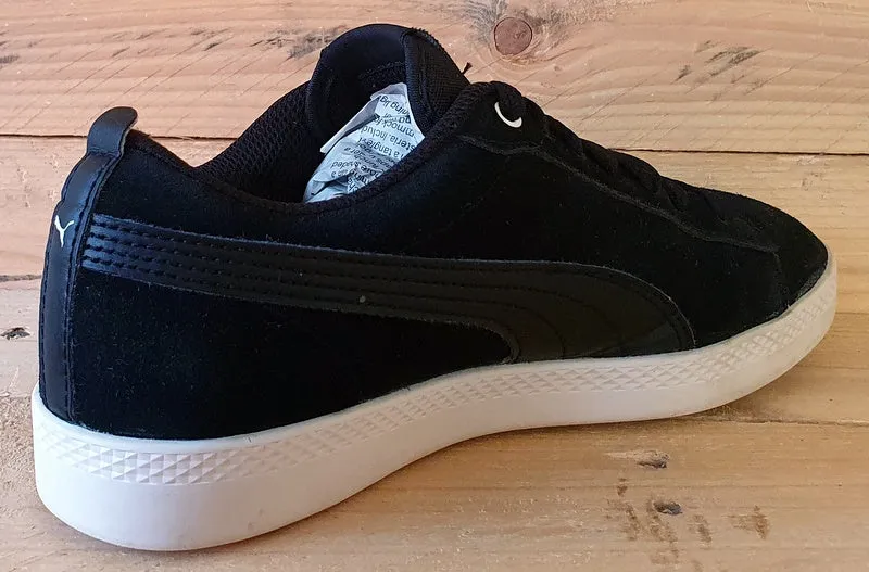 Puma Smash V2 Low Suede Trainers UK4/US6.5/EU37 365313 01 Black/White