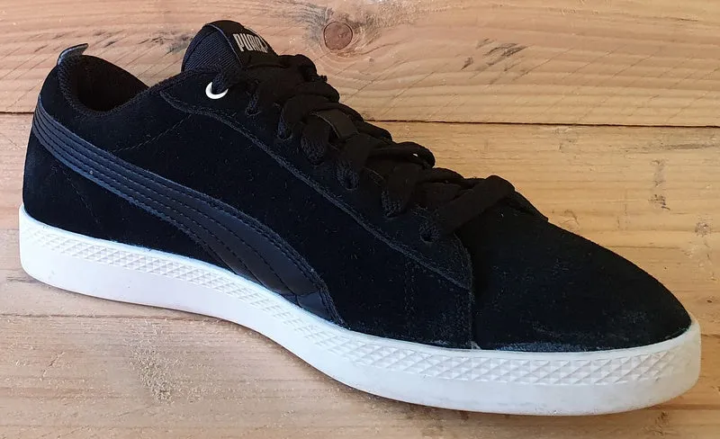 Puma Smash V2 Low Suede Trainers UK4/US6.5/EU37 365313 01 Black/White