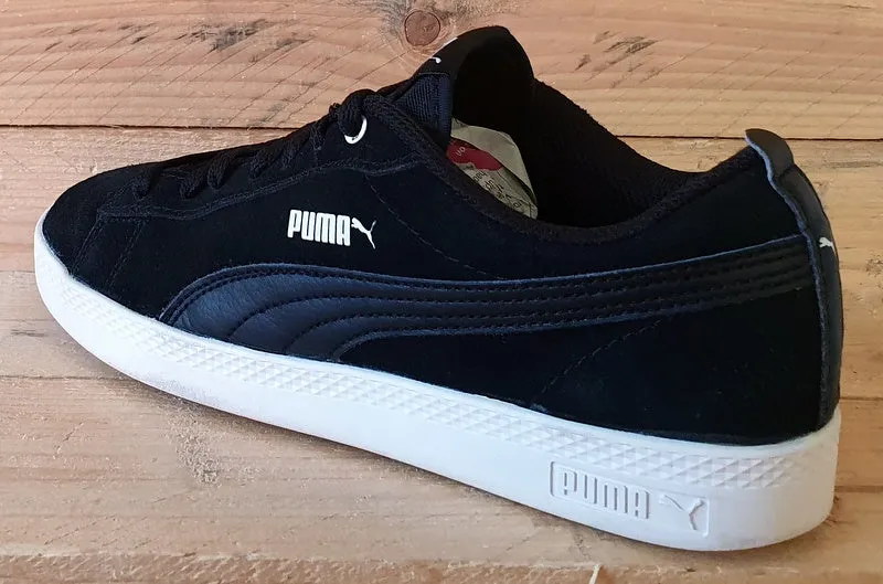 Puma Smash V2 Low Suede Trainers UK4/US6.5/EU37 365313 01 Black/White