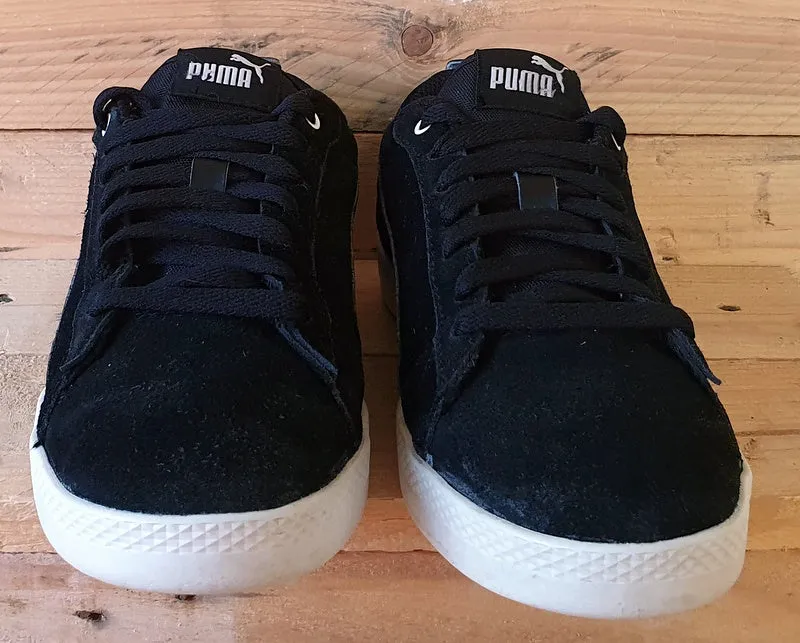 Puma Smash V2 Low Suede Trainers UK4/US6.5/EU37 365313 01 Black/White