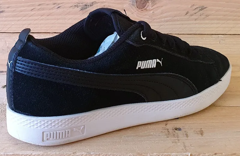 Puma Smash V2 Low Suede Trainers UK4/US6.5/EU37 365313 01 Black/White