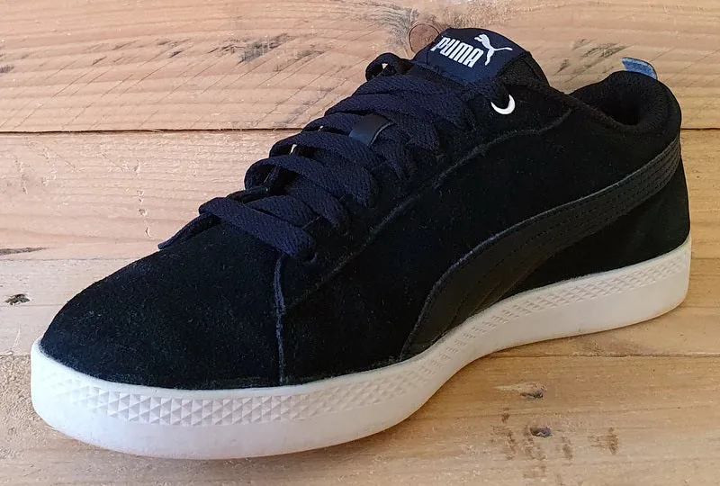 Puma Smash V2 Low Suede Trainers UK4/US6.5/EU37 365313 01 Black/White