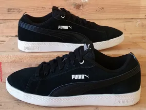 Puma Smash V2 Low Suede Trainers UK4/US6.5/EU37 365313 01 Black/White