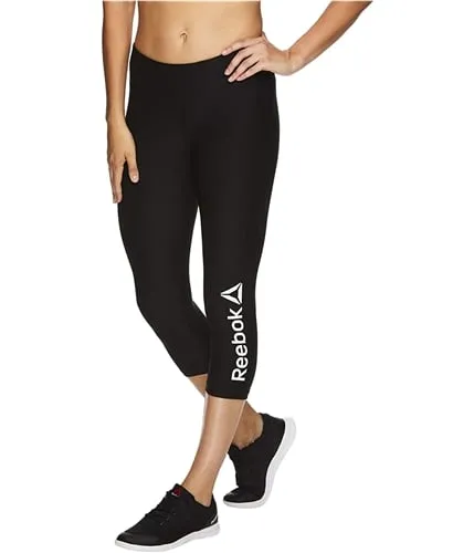 Reebok Womens Branded Capri Compression Athletic Pants