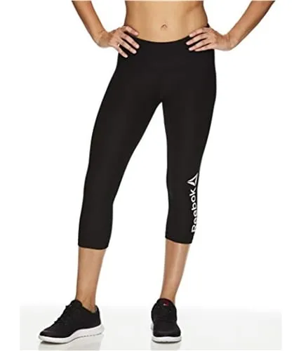 Reebok Womens Branded Capri Compression Athletic Pants