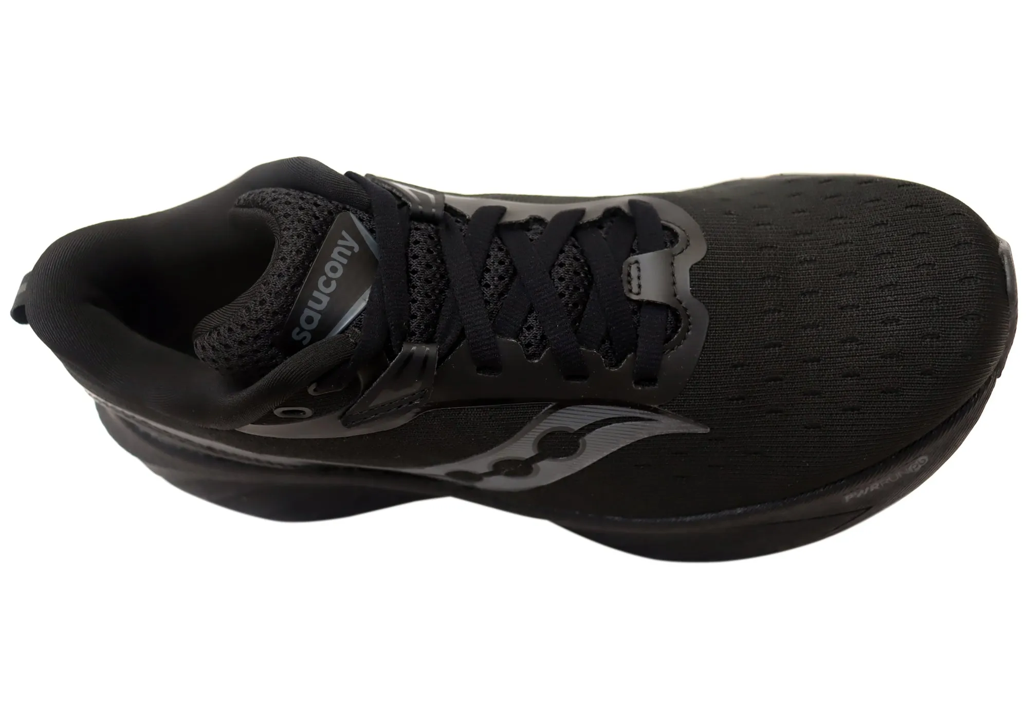 Saucony Womens Triumph 22 Comfortable Triple Black Athletic Shoes