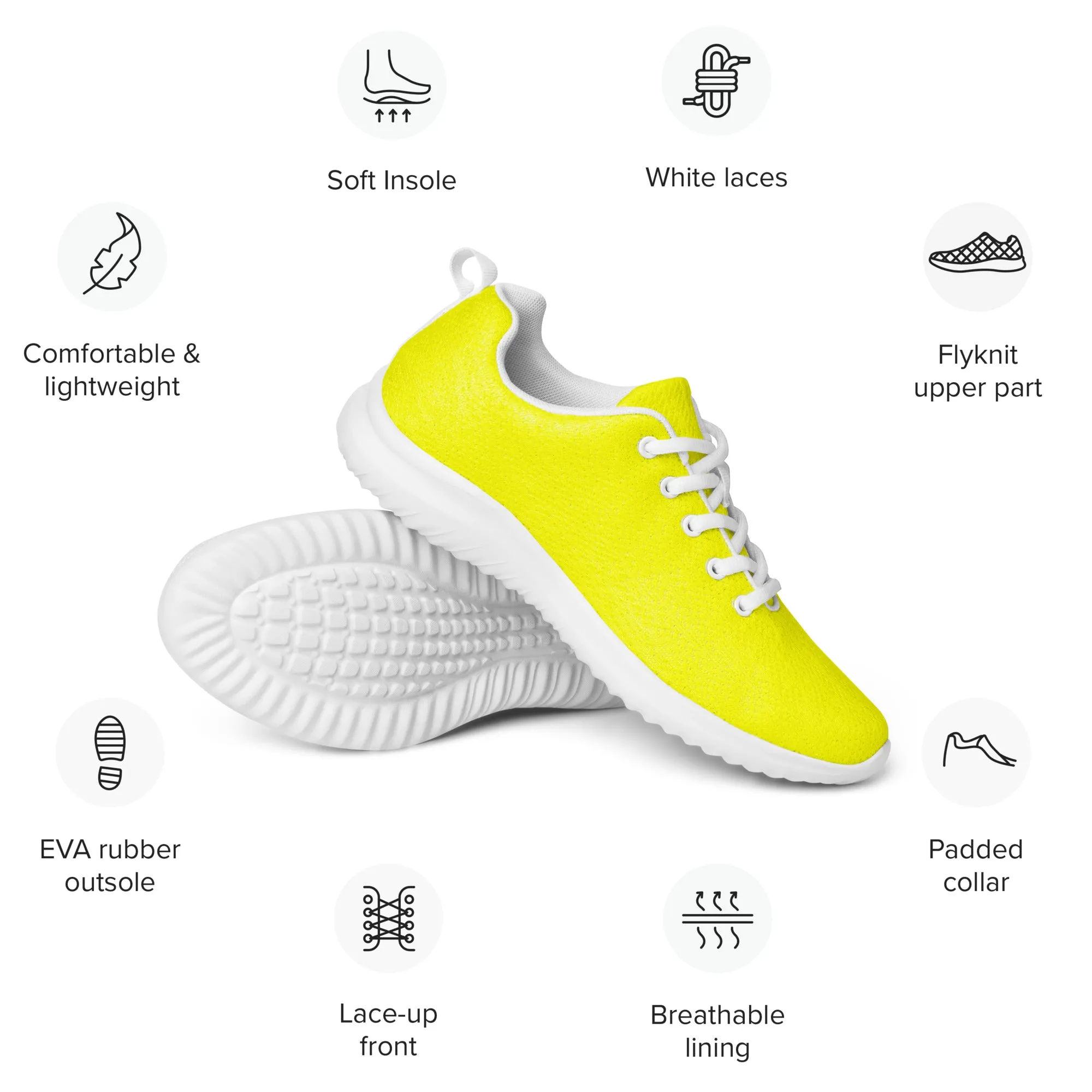 Snooty Fox Art Women’s Athletic Shoes - Neon Yellow