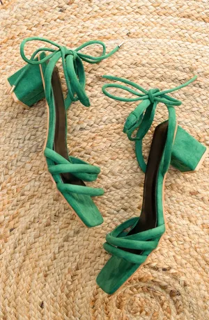 Strik Heels Suede Groen