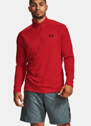 Tech 2.0 1/2 Zip in Red by Under Armour