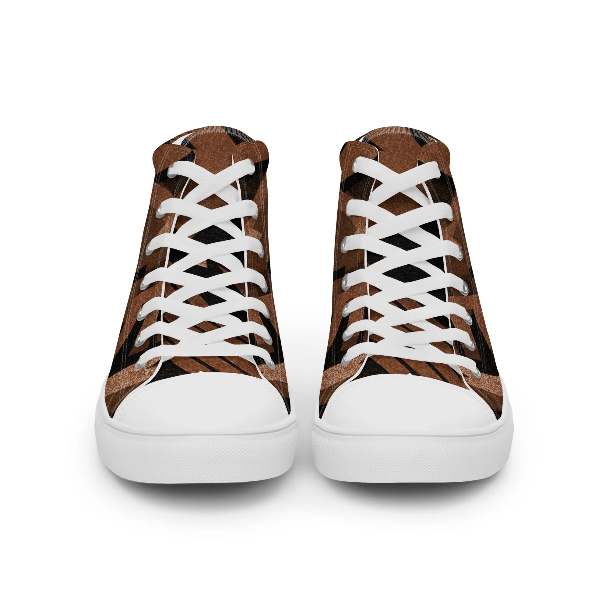 TechAbstract 1 Brown - Men's High Top Canvas Shoes