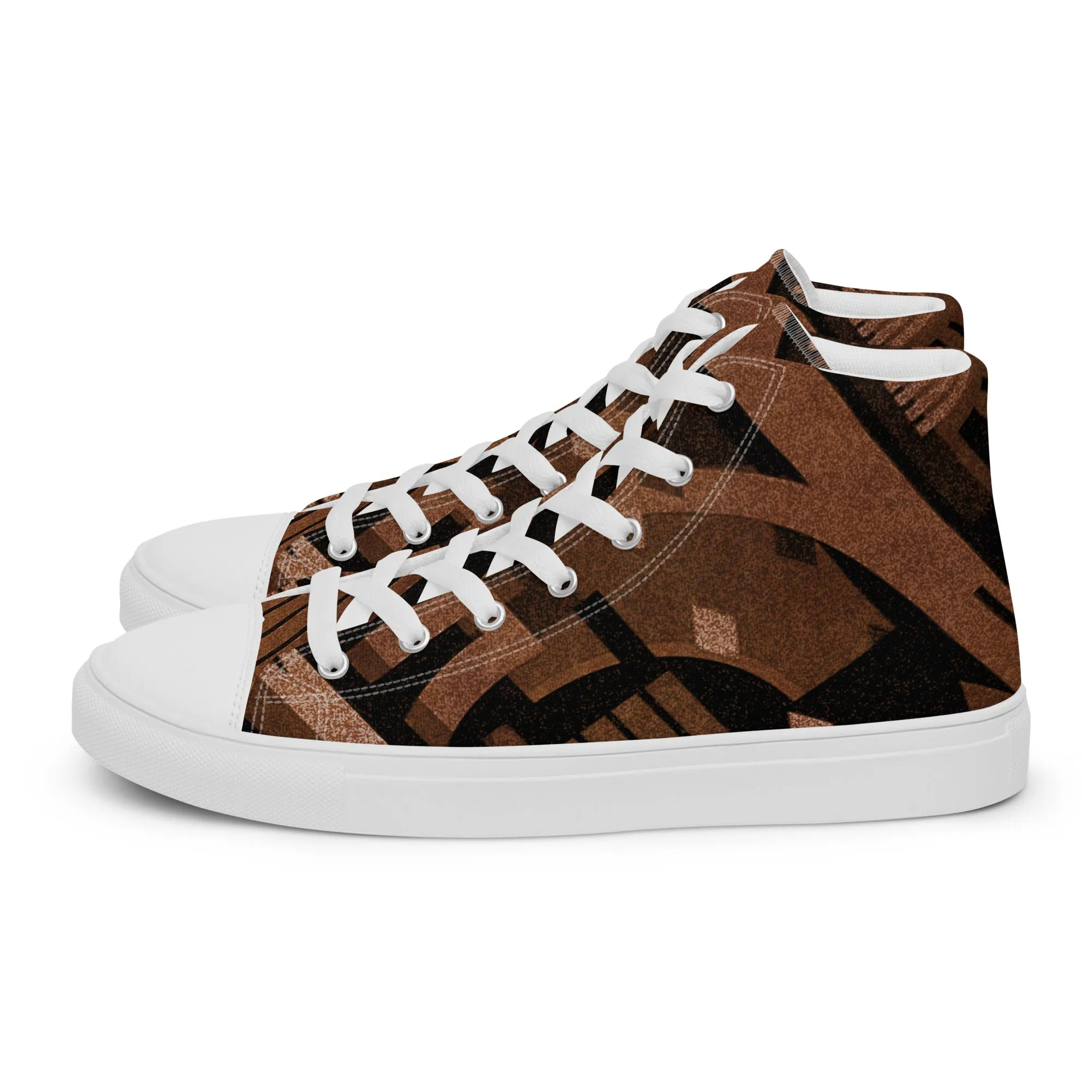 TechAbstract 1 Brown - Men's High Top Canvas Shoes