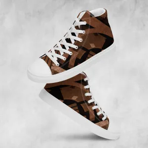 TechAbstract 1 Brown - Men's High Top Canvas Shoes