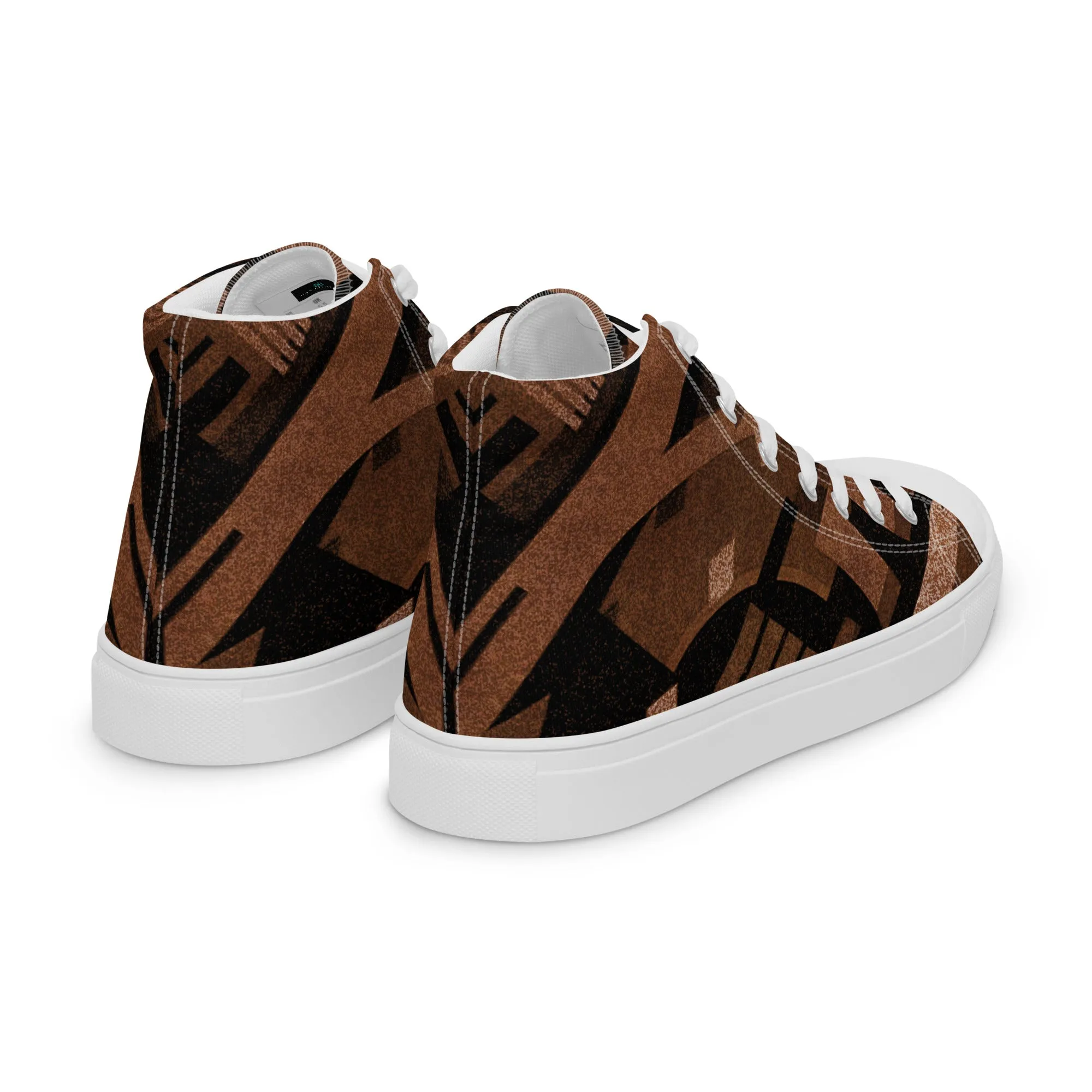 TechAbstract 1 Brown - Men's High Top Canvas Shoes