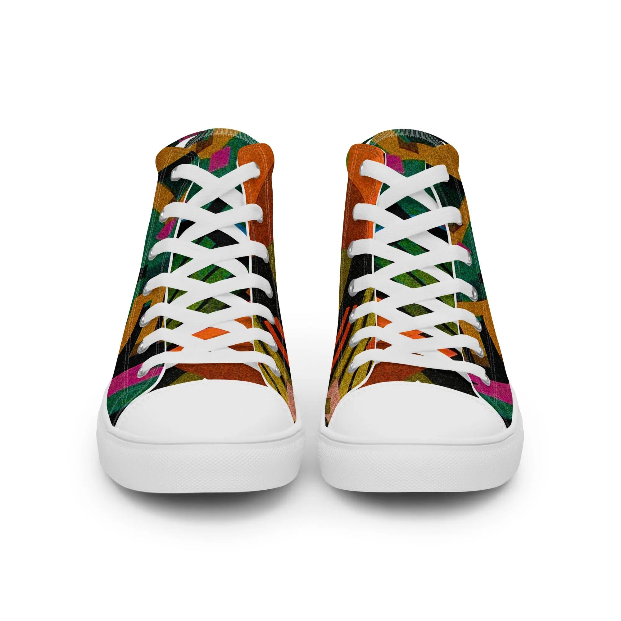 TechAbstract 1 color - Men's High Top Canvas Shoes