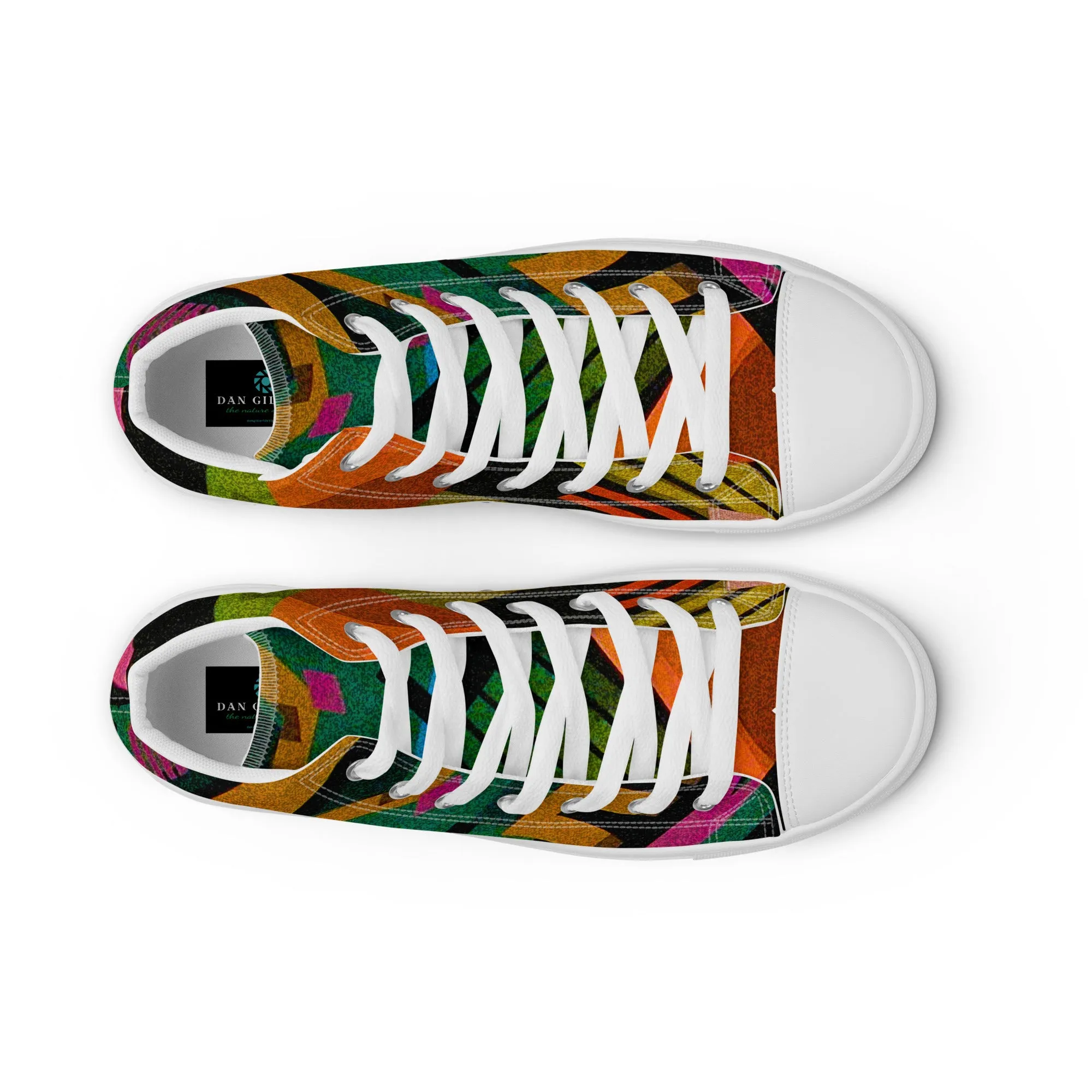 TechAbstract 1 color - Men's High Top Canvas Shoes