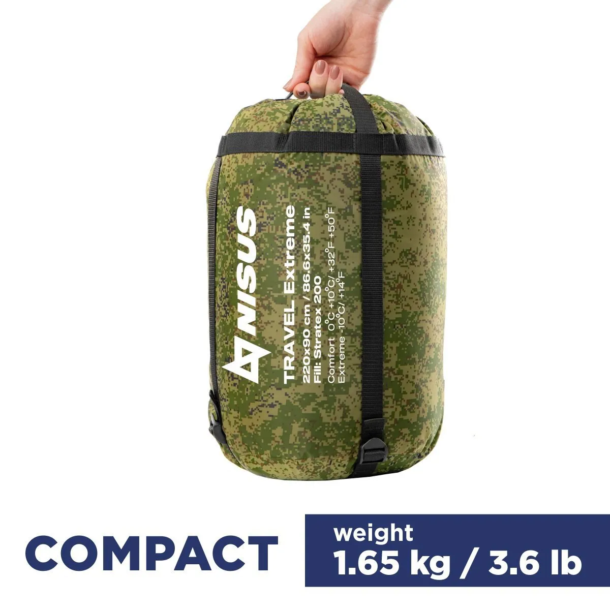 TRAVEL EXTREME 220/90/200 Compact Lightweight Waterproof Synthetic Cotton Lined Camping Sleeping Bag