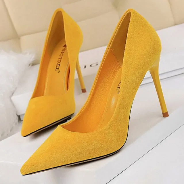 Trendy Suede Stiletto Heels