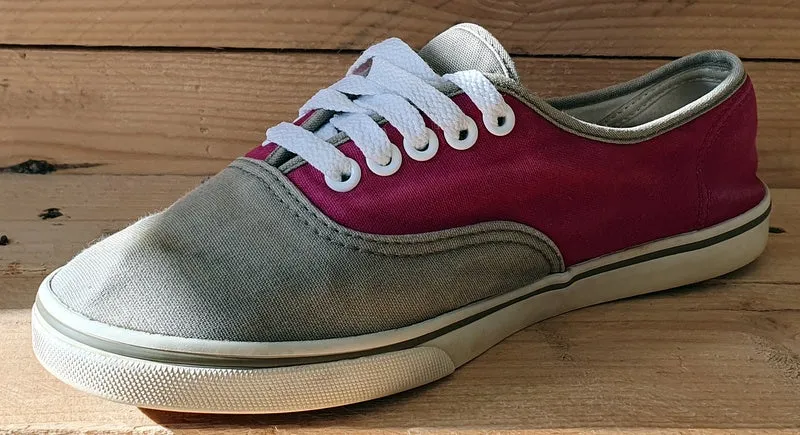 Vans Off The Wall Low Canvas Trainers UK5/US7.5/EU38 T375 Pink/Grey/White
