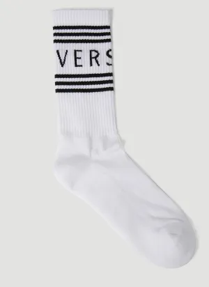 Versace Logo Intarsia Athletic Socks