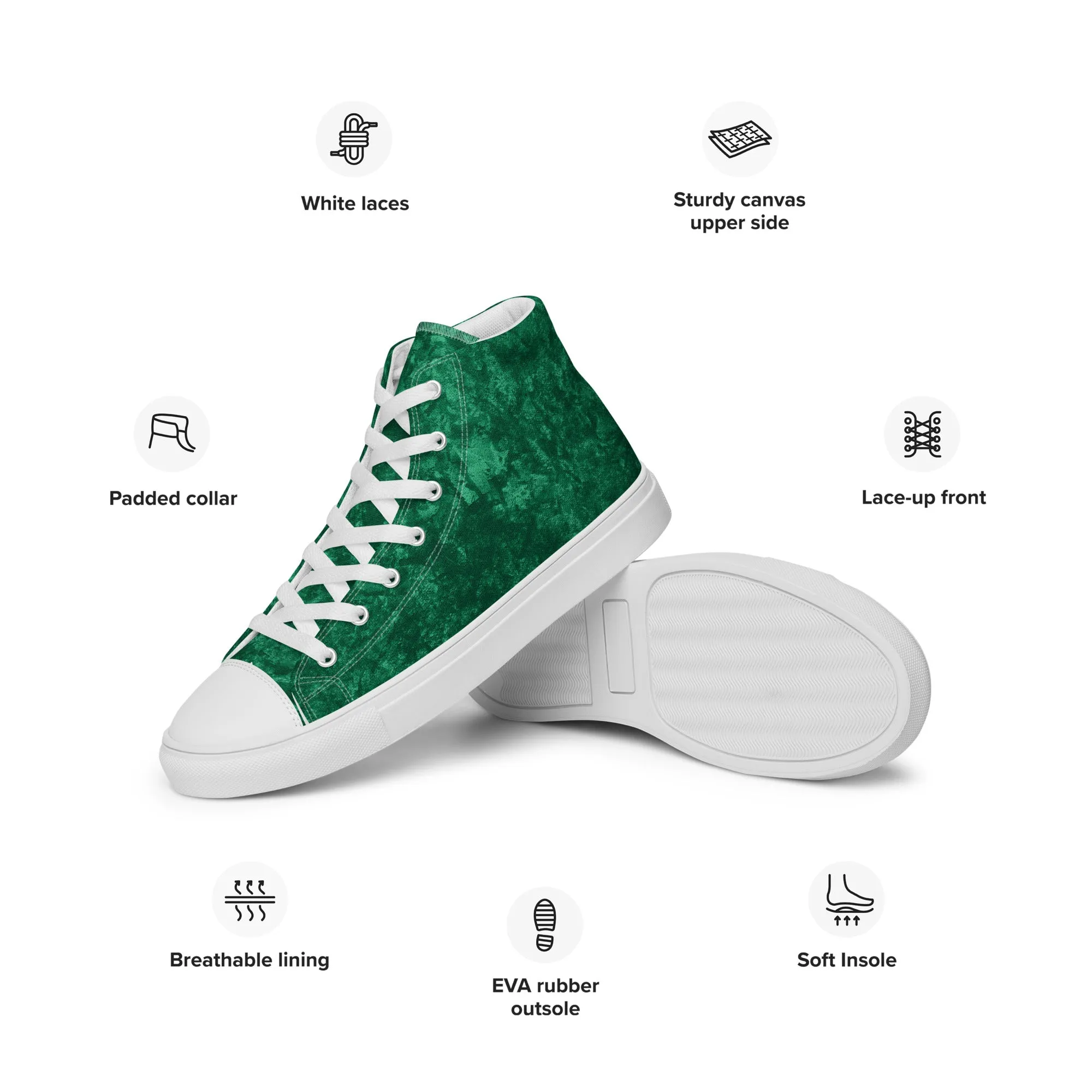 Women’s Green high top canvas shoes