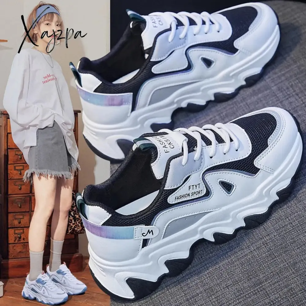 Xajzpa - height increasing platform white shoes