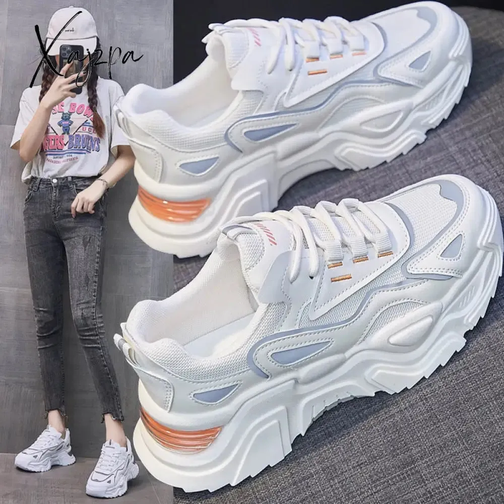 Xajzpa - height increasing platform white shoes