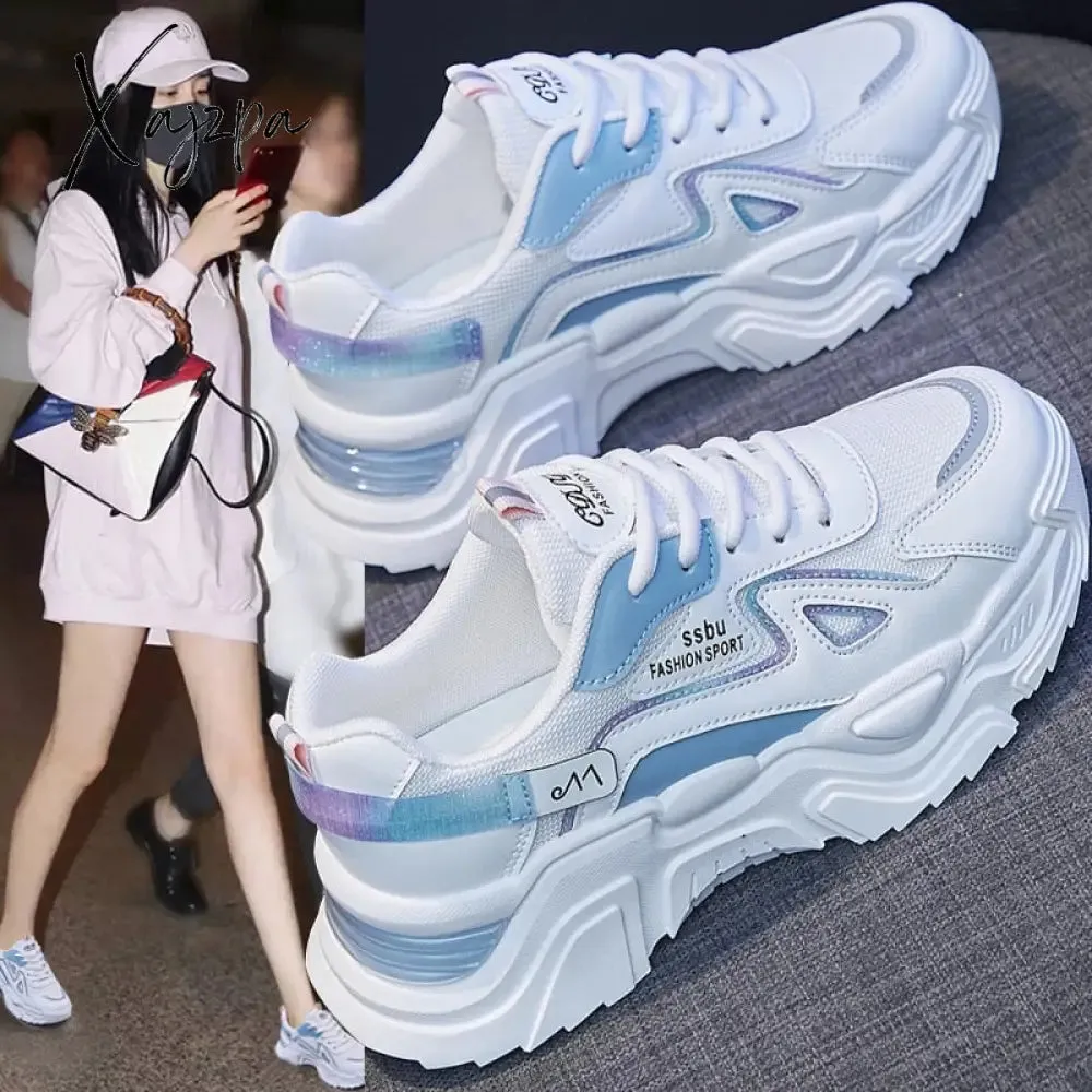 Xajzpa - height increasing platform white shoes