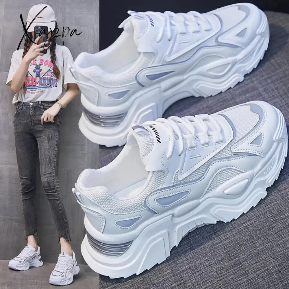 Xajzpa - height increasing platform white shoes