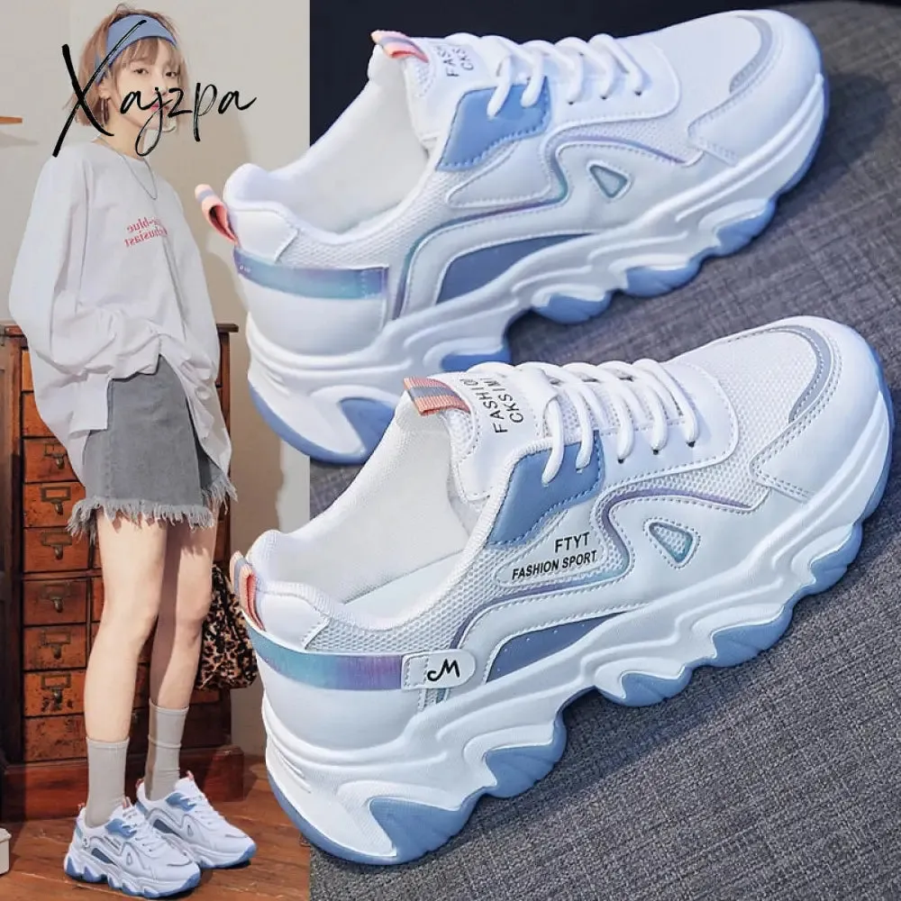 Xajzpa - height increasing platform white shoes